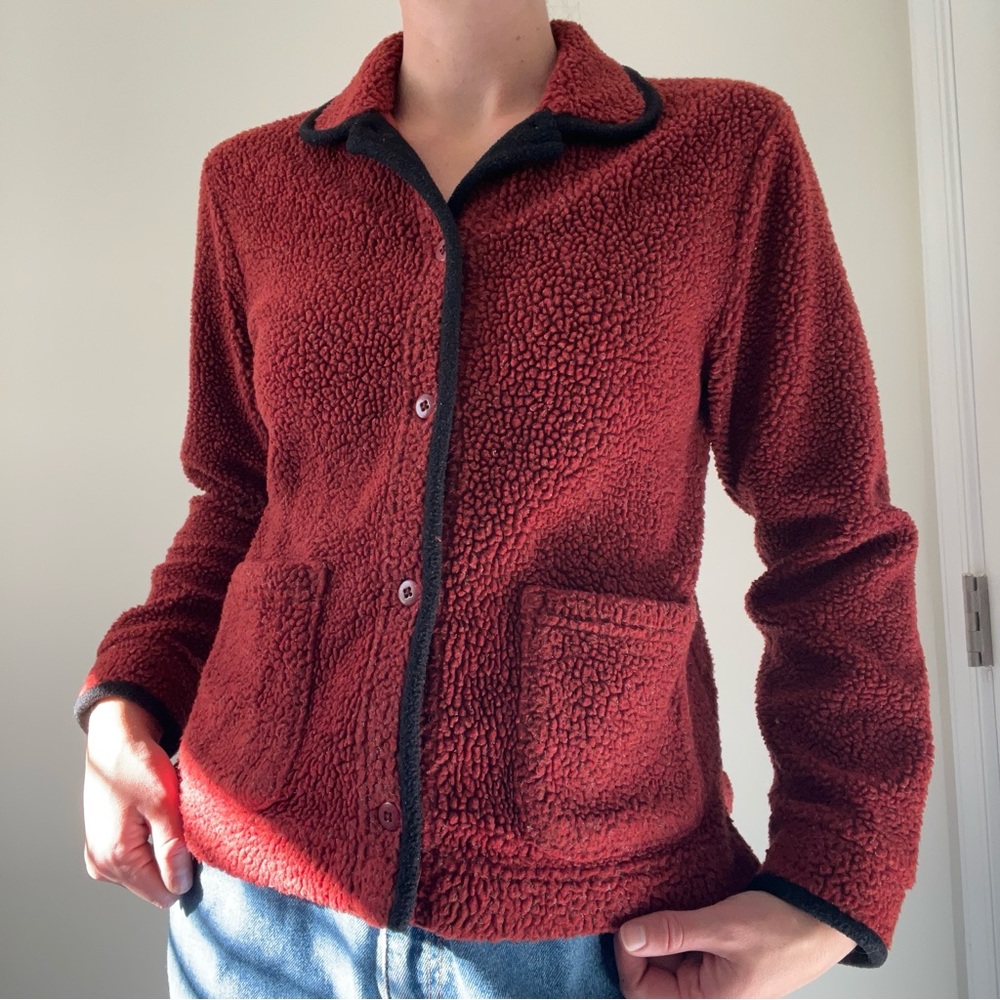 L.L. Bean Red Fleece Sherpa Jacket